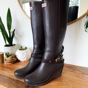 Hunter Adora Wedge Boots  - Rainbows - (Size 8)